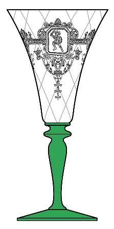 Trojan Moongleam Green Stem (Stem 3366, Etch 445) by Heisey