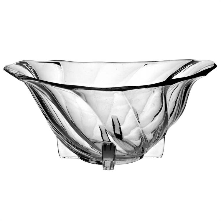 Twist Clear 10" Oval Nasturtium Bowl by Heisey