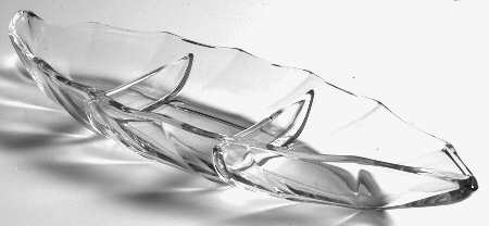 Twist Clear 13" Oblong Leaf 3 Part Relish