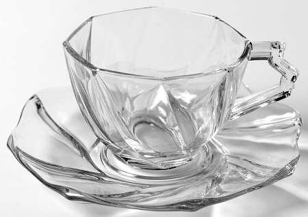 Twist Clear Cup & Saucer Set