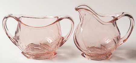 Twist Pink (Flamingo) Creamer and Sugar Open Set Hotel