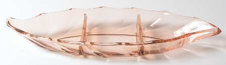 Twist Pink (Flamingo) 13" Oblong Leaf 3 Part Relish