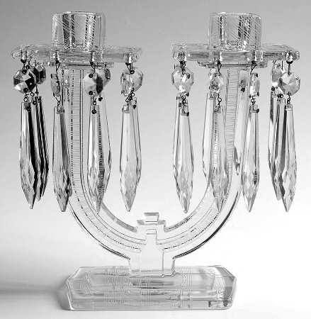 Venus 8" 2 Light Candelabra w/2 Bobeche & 20 Prisms