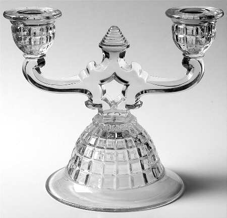 Victorian Clear Double Light Candlestick