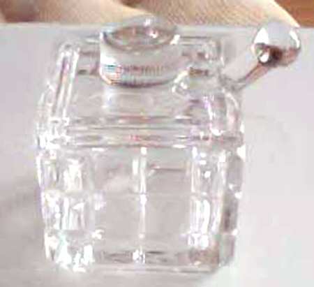 Victorian Clear Mustard & Lid with Spoon