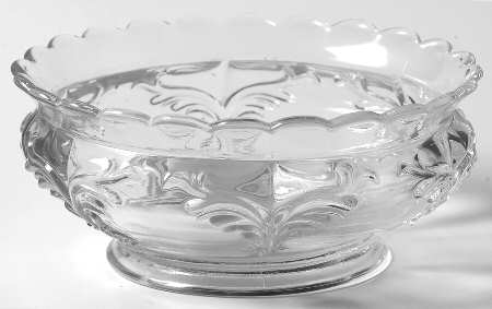 Winged Scroll Clear 4" Scalloped Nappy