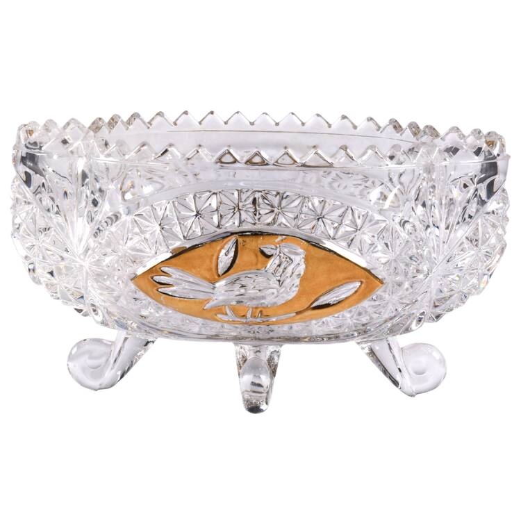 Byrdes Collection Gold Accent Footed Candy Box No Lid