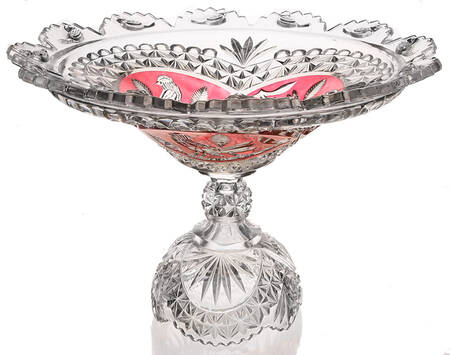 Byrdes Collection, The Ruby Round Compote (Height X Width)