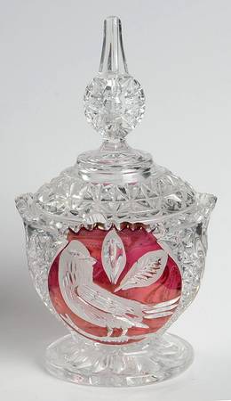 Byrdes Collection, The Ruby Footed Sugar Bowl & Lid