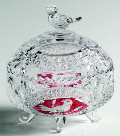 Byrdes Collection, The Ruby Footed Candy Box & Lid