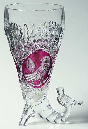 Byrdes Collection, The Ruby 7" Cornucopia Vase