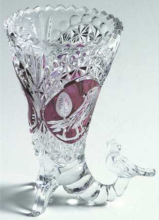 Byrdes Collection, The Ruby 6" Cornucopia Vase