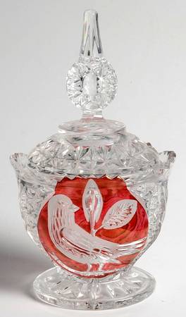 Byrdes Collection, The Ruby Footed Sugar Bowl & Lid