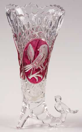 Byrdes Collection, The Ruby 8" Cornucopia Vase