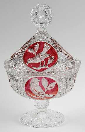 Byrdes Collection, The Ruby 11" Footed Candy Dish No Lid