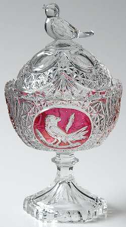 Byrdes Collection, The Ruby Footed Candy Box with Lid