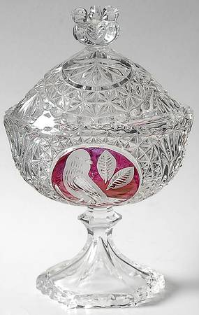 Byrdes Collection, The Ruby Footed Candy Dish & Lid