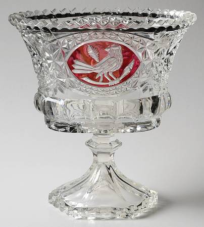 Byrdes Collection, The Ruby Oval Compote (Height X Width)
