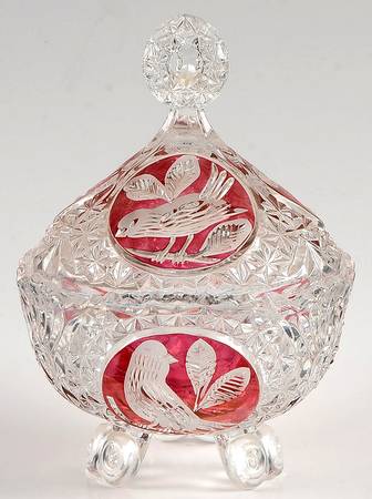 Byrdes Collection, The Ruby Candy Dish & Lid