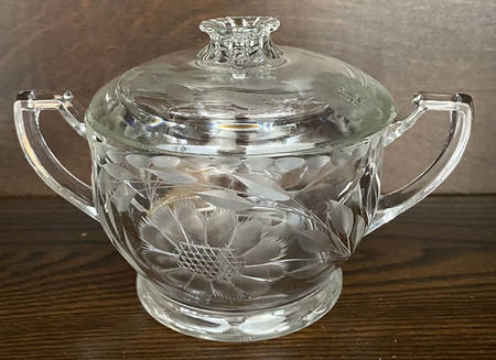 Cornflower (Smooth Stem, Non Optic) Sugar Bowl & Lid