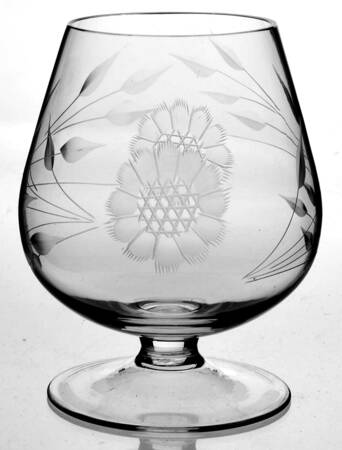 Cornflower (Smooth Stem, Non Optic) Brandy Glass