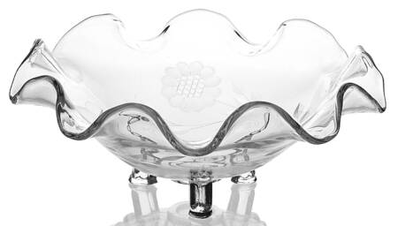 Cornflower (Smooth Stem, Non Optic) 9" 3-Toed Footed Bowl
