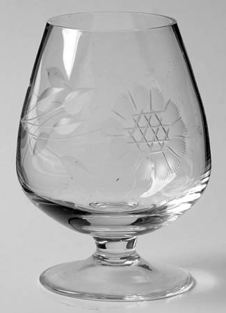 Cornflower (Smooth Stem, Non Optic) Brandy Glass