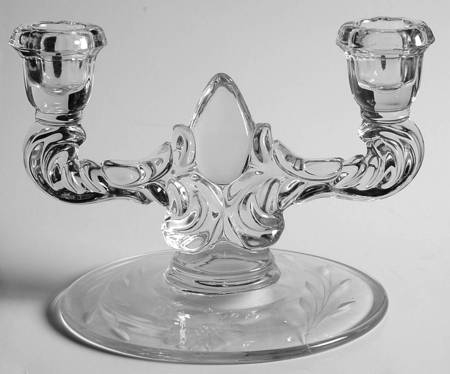 Cornflower (Smooth Stem, Non Optic) Double Light Candlestick