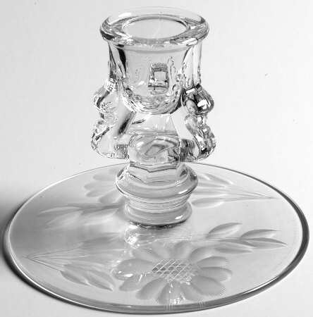 Cornflower (Smooth Stem, Non Optic) 3" Single Light Candlestick