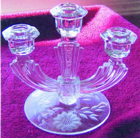 Cornflower (Smooth Stem, Non Optic) 3 Light Candlestick