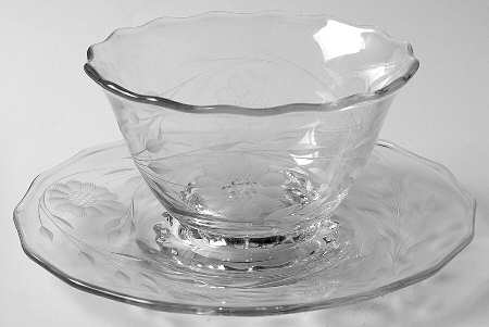 Cornflower (Smooth Stem, Non Optic) Mayonnaise Bowl and Underplate