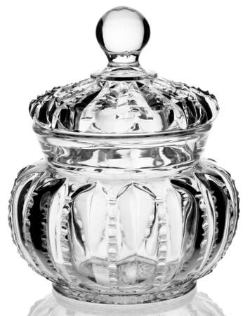 Groove and Slash Clear Sugar Bowl & Lid