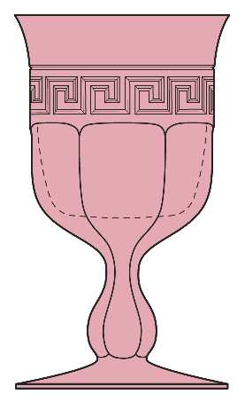 Greek Key Pink (Flamingo) by Heisey