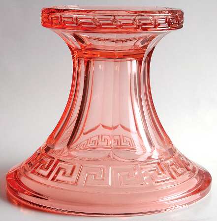 Greek Key Pink (Flamingo) Punch Bowl Stand