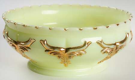 Winged Scroll Custard (Gold Accents) 8" Footed Bowl