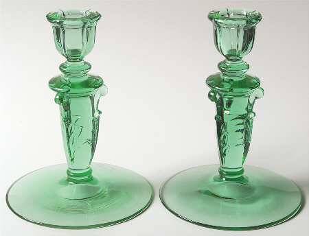 Empress Moongleam (Stem 1401) (Set of 2) 6" Single Light Candlesticks