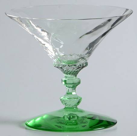 Albemarle Green (Green Stem, Clear Bowl) Low Sherbet