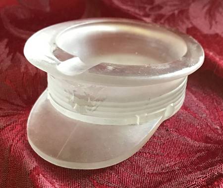 Heisey Animals and Figurines Frosted Military Cap Ashtray