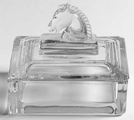 Heisey Animals and Figurines 4" Puritan Cigarette Box & Lid