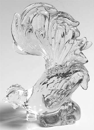 Heisey Animals and Figurines Clear Fighting Rooster