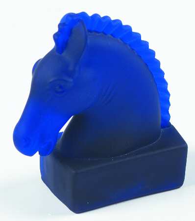 Heisey Animals and Figurines Cobalt Toy Horse Head