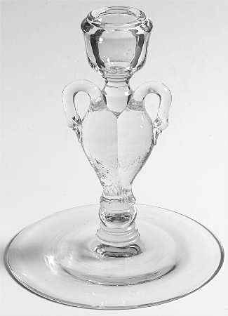 Heisey Animals and Figurines 6" Crystal  Swan Candlestick