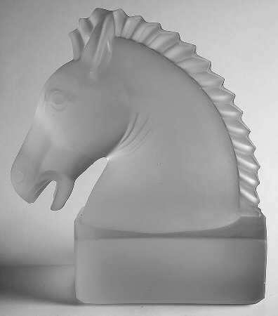Heisey Animals and Figurines Frosted Horse Head Bookend
