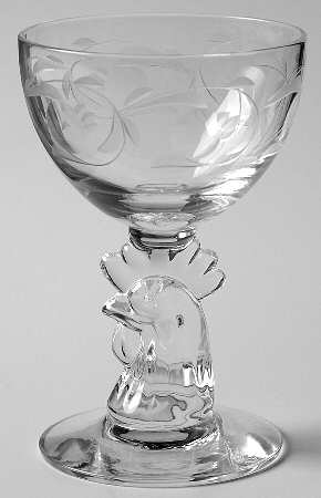 Heisey Animals and Figurines Moonglo Rooster Head Cocktail