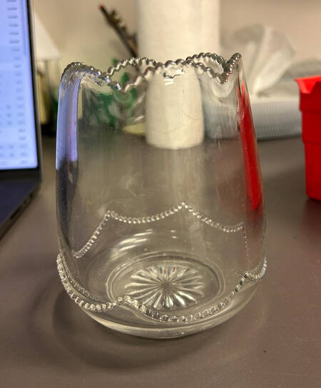 Beaded Swag Clear 5" Flower Vase