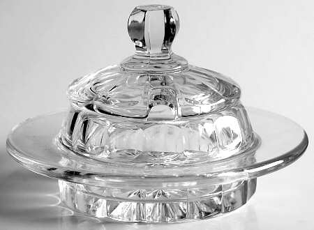 Narrow Flute Clear (Stem 394) Mustard & Lid