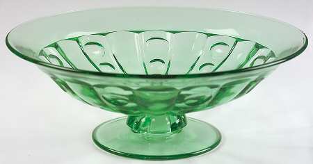 Old Sandwich Green 11" Round Footed Bowl