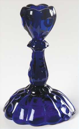 Old Sandwich Cobalt Blue 6" Single Light Candlestick