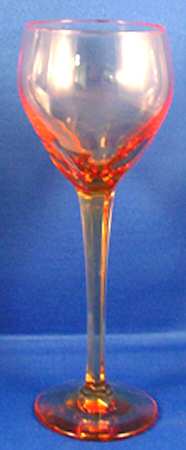 Q Cut Line Amber Cordial Glass