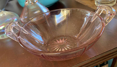 Rib and Panel Pink Mint Dish
